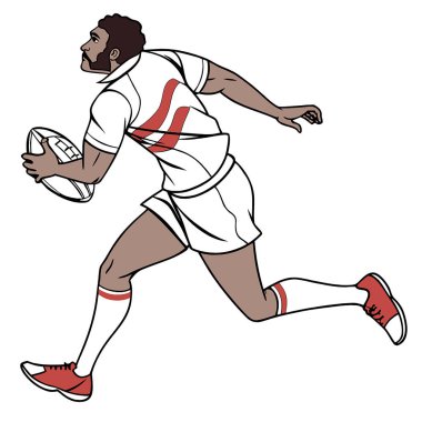 Rugby player vektör çizim
