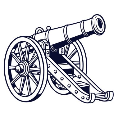 Top. Vintage top, oyma. vektör illüstrasyonu.