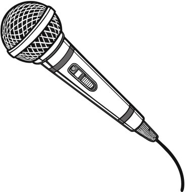 mikrofon simgesi, vektör illüstrasyonu