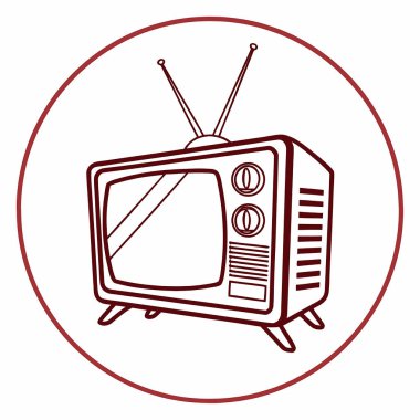 Retro televizyon. Düz biçimdeki vektör illüstrasyonu