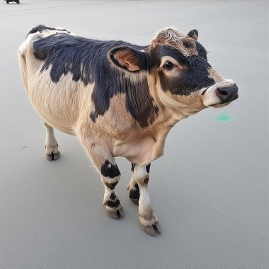 Tatlı bir ineğin dikey görüntüsü.