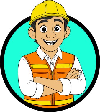 Gülümseyen Mühendis İşçi Vektör ResmiName