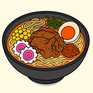 Lezzetli Ramen Erişte Vektör Logo ResmiName