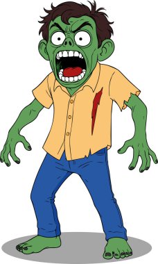 Ürkütücü Zombi Adam Tam Vücut Vektör ResmiComment