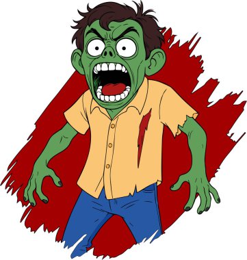 Ürkütücü Zombi Adam Logo Vektör ResmiName
