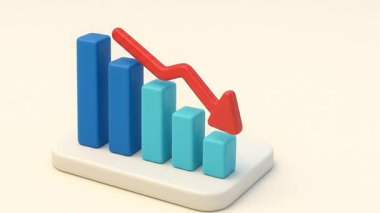Red Downward Arrow ile Baro Tablosu Reddediliyor - Finansal Kriz veya İş Kaybı Konsepti