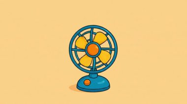 Sevimli karikatür Electric Fan Döndürme Animasyonu