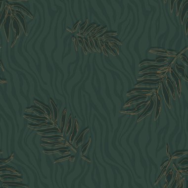 Lükslü Orman Koyu Yeşil Arkaplanda Kusursuz Kalıplar İlham Verdi