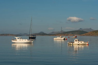 Bodrum, Mugla, Türkiye 'de deniz manzarası. 21 Nisan 2021