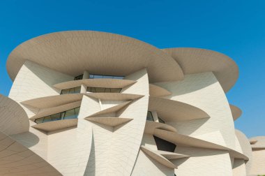 Doha, Katar. 21 Eylül 2019. Katar Ulusal Müzesi diğer bir deyişle başkent Doha 'daki Çöl Gülü, 2023 Dünya Kupası' nın ev sahibi.. 
