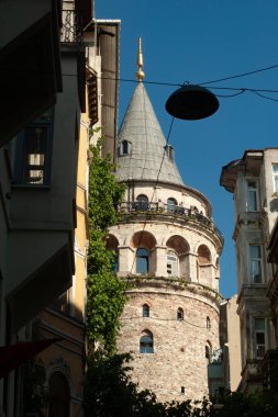 İstanbul 'un Avrupa yakasındaki Pera ilçesine bağlı Galata Kulesi. 