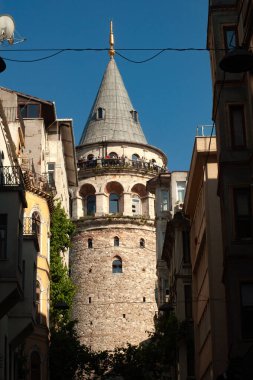 İstanbul 'un Avrupa yakasındaki Pera ilçesine bağlı Galata Kulesi. 