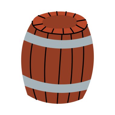 Tahta varil çizimi. Korsan temalar, ortaçağ sahneleri, çiftlik çizimleri ve klasik dekor kavramları için mükemmel..