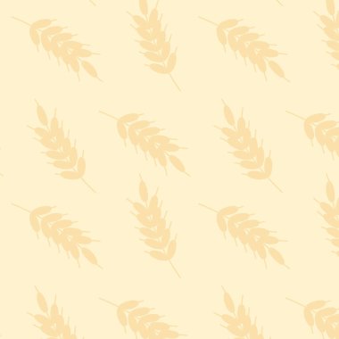 Yumuşak pastel renkte buğday kulaklı pürüzsüz desen. Hafif ve havadar tasarım ambalaj, eko ürünleri, organik markalaşma, sonbahar temaları veya çiftlik esinlenilmiş tekstil ürünleri için mükemmeldir.. 