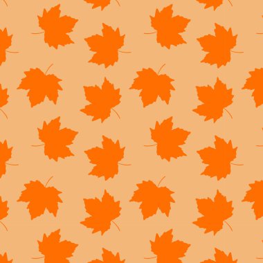 Güz yaprağı siluetleriyle kusursuz desen. Mevsimlik tekstil ürünleri, ambalaj kağıtları, duvar kağıtları, hatıra defteri ve sonbahar temalı tasarım projeleri için mükemmel..