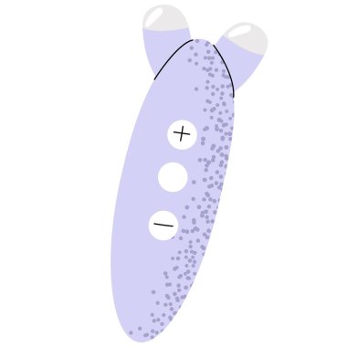 Mikro akım yüz cihazının vektör çizimi. Cilt gerdirme, ton değiştirme ve yaşlanma karşıtı tedavi için güzellik aleti. Ev cilt bakımında ya da profesyonel salonlarda kullanılır..