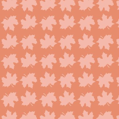 Güz yaprağı siluetleriyle kusursuz desen. Mevsimlik tekstil ürünleri, ambalaj kağıtları, duvar kağıtları, hatıra defteri ve sonbahar temalı tasarım projeleri için mükemmel..