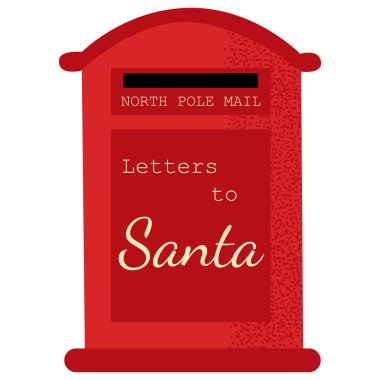 Noel mektupları için kırmızı Noel Baba posta kutusu, kış mevsimi için bayram süsü. Klasik dekoratif kırmızı Noel posta kutusu. Noel teslimatı