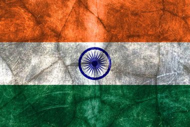 Hint bayrağının dokulu bir görüntüsü, grunge stili sergileniyor. Renkler dokulu etkiye rağmen canlı..