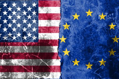 Grunge, ABD ve AB bayraklarını yan yana dizerek uluslararası ilişkileri sembolize ediyor.