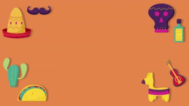 Cinco De Mayo 'nun Meksika Partisiyle Geçmişi. 4k Canlandırma