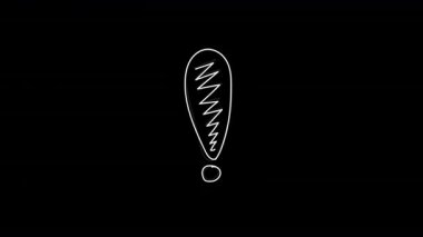 Doodle Ünlem Animasyon Efekti. Alfa Kanalı ve Şeffaf Arkaplan ile 4k Canlandırma