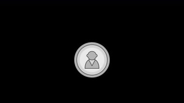 Kullanıcı Profili Simgesi Canlandırması. Alfa Kanalı ve Şeffaf Arkaplan ile 4k Canlandırma