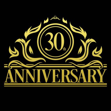 Lüks 30. Yıldönümü Logosu Borsa İllüstrasyonu 30. Yıldönümü Vintage, Business, Celebration, Tören, Kutlama