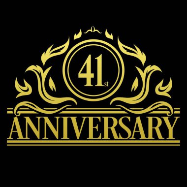  Lüks 41. Yıldönümü Logo illüstrasyon vektörü.
