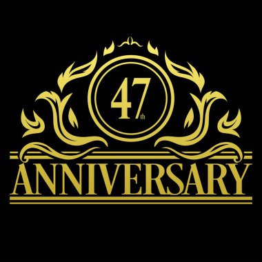 Lüks 47. Yıldönümü Logo illüstrasyon vektörü.