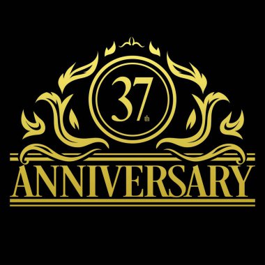 Lüks 37. Yıldönümü Logo illüstrasyon vektörü