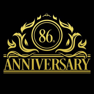 Lüks 86. Yıldönümü Logo illüstrasyon vektörü