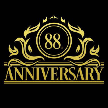 Lüks 88. Yıldönümü Logo illüstrasyon vektörü
