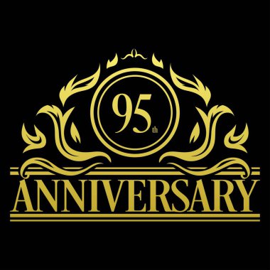 Lüks 95. Yıldönümü Logo illüstrasyon vektörü.