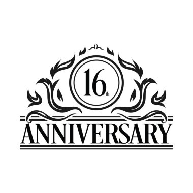 Lüks 16. Yıldönümü Logo illüstrasyon vektörü