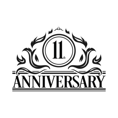 Lüks 11. Yıldönümü Logo illüstrasyon vektörü
