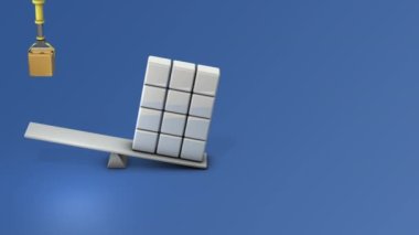 Değerli bir altın ağırlığıyla, mevki tersine döner. Oyun değiştirici. Nicelik yerine kalitenin önceliğini temsil eden soyut bir kavram. 3B görüntüleme. 