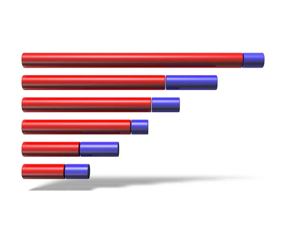 Horizontal Bar Chart Abstract Concept Representing Gradual Increase Expansion Change — Stock Photo, Image