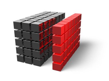 Blok toplamından ayrılan bir azınlık grubu. Mevcut sistemlerden ve organizasyonlardan uzaklaşın. Ayrılma ve bağımsızlığı temsil eden soyut bir kavram. 3 boyutlu görüntüleme. beyaz arkaplan.