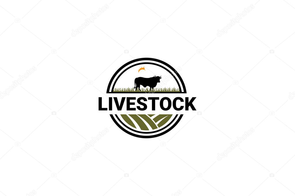 Livestock logo vector template