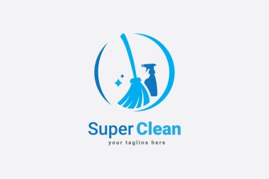 süper temiz temizlik servisi logo vektör şablonu