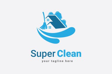 süper temiz temizlik servisi logo vektör şablonu