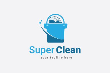 süper temiz temizlik servisi logo vektör şablonu