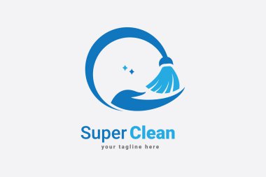 süper temiz temizlik servisi logo vektör şablonu