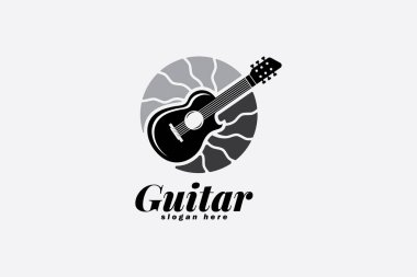 gitar müzik logo vektör şablonu