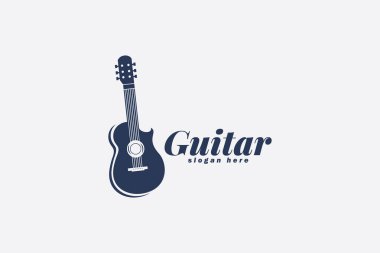 gitar müzik logo vektör şablonu