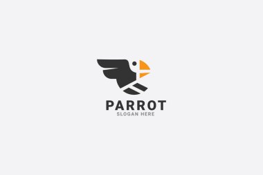 Papağan logo vektör şablonu