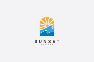 gün batımı logo vektör şablonu