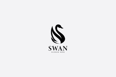 Kuğu logo vektör şablonu