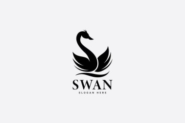 Kuğu logo vektör şablonu